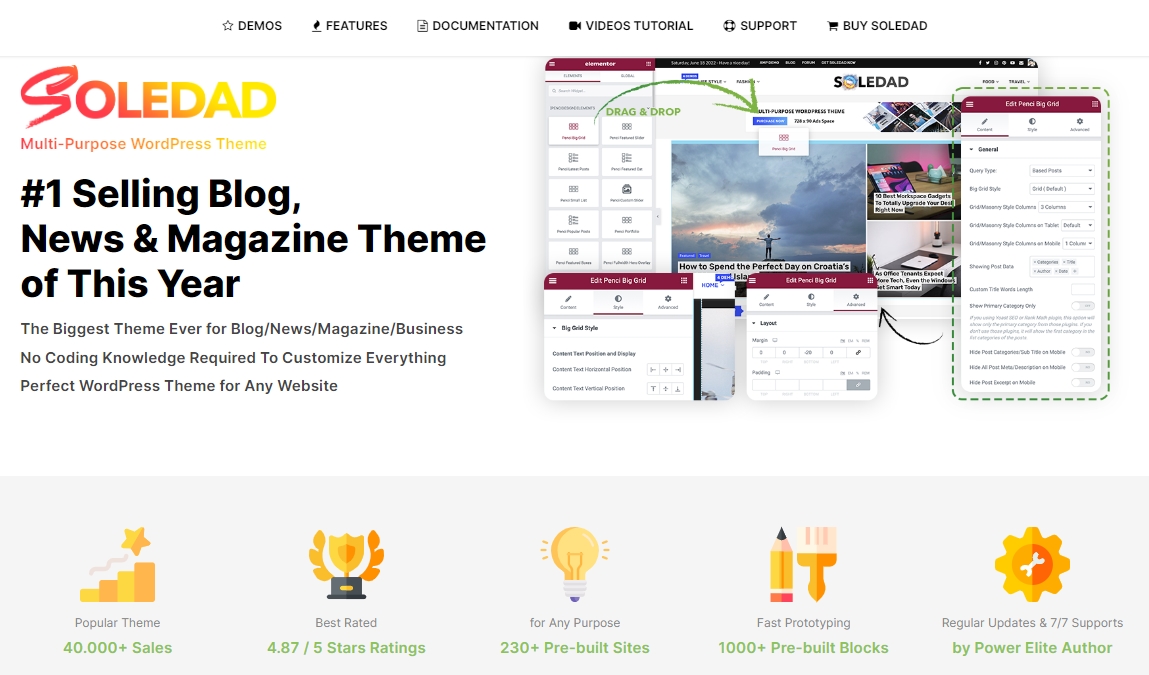 solaedad, en iyi wordpress teması