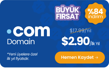 .COM alan adınızı sadece $2.90'a Kaydedin!