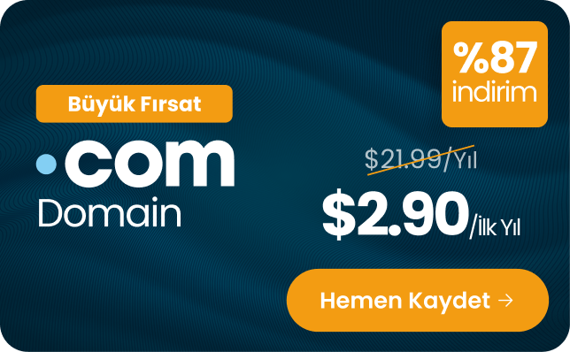 .COM alan adınızı $2.90'a kaydedin!
